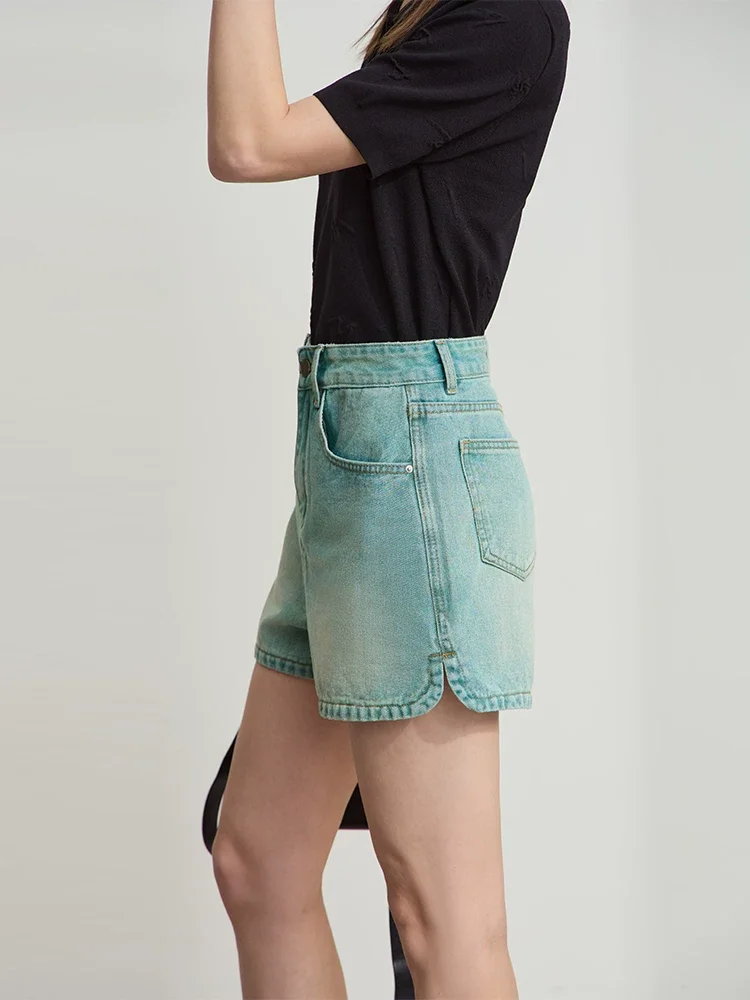 Amii ヴィンテージ加工 デニムショートパンツ