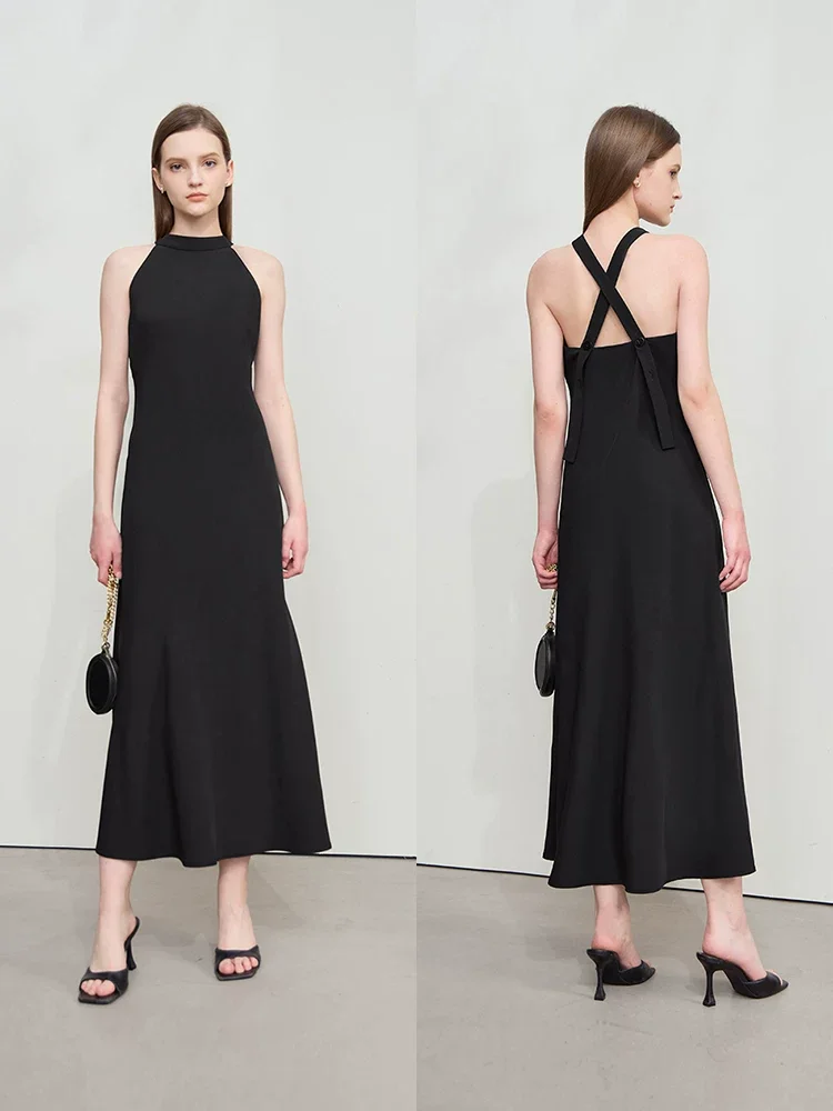 Amii シフォン バックオープン ワンピース
