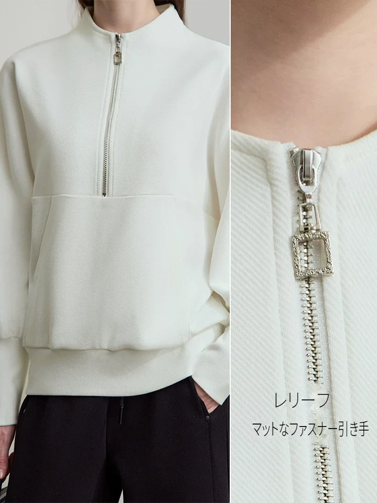 Amii コットン ハーフジップ ドルマンスウェット