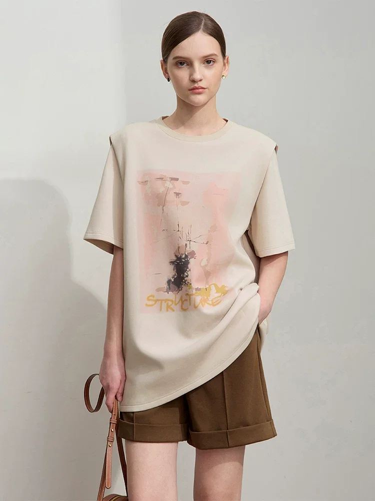 Amii アートプリント エアリー ミディアムTシャツ