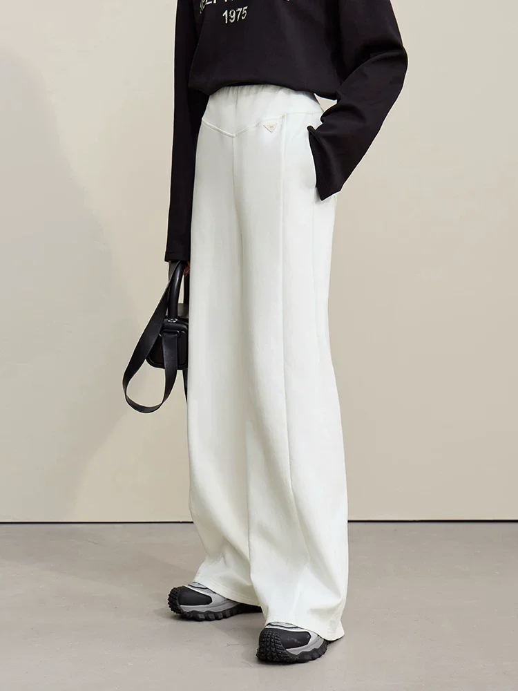 Amii ストレッチ コットンニット エアリー ワイドパンツ