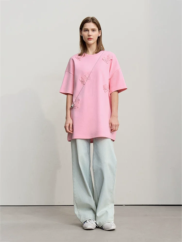 Amii レース切替 エアレイヤー 半袖Tシャツ