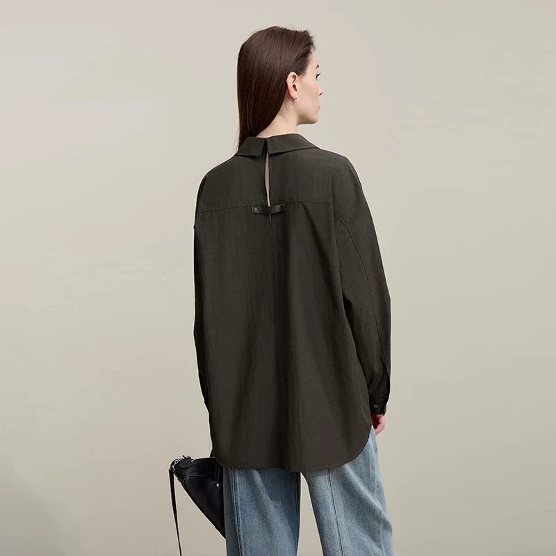 Amii ドロップショルダー バックスリット 2WAYシャツ