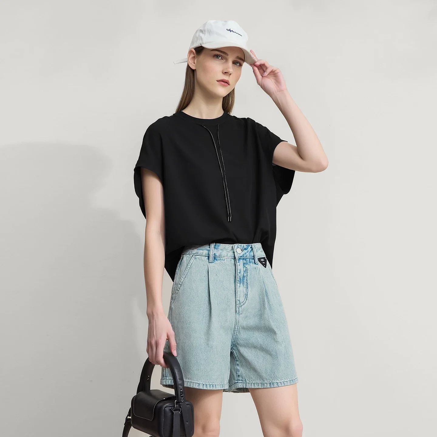 Amii 接触冷感 UVカット ドローコード 連袖Tシャツ