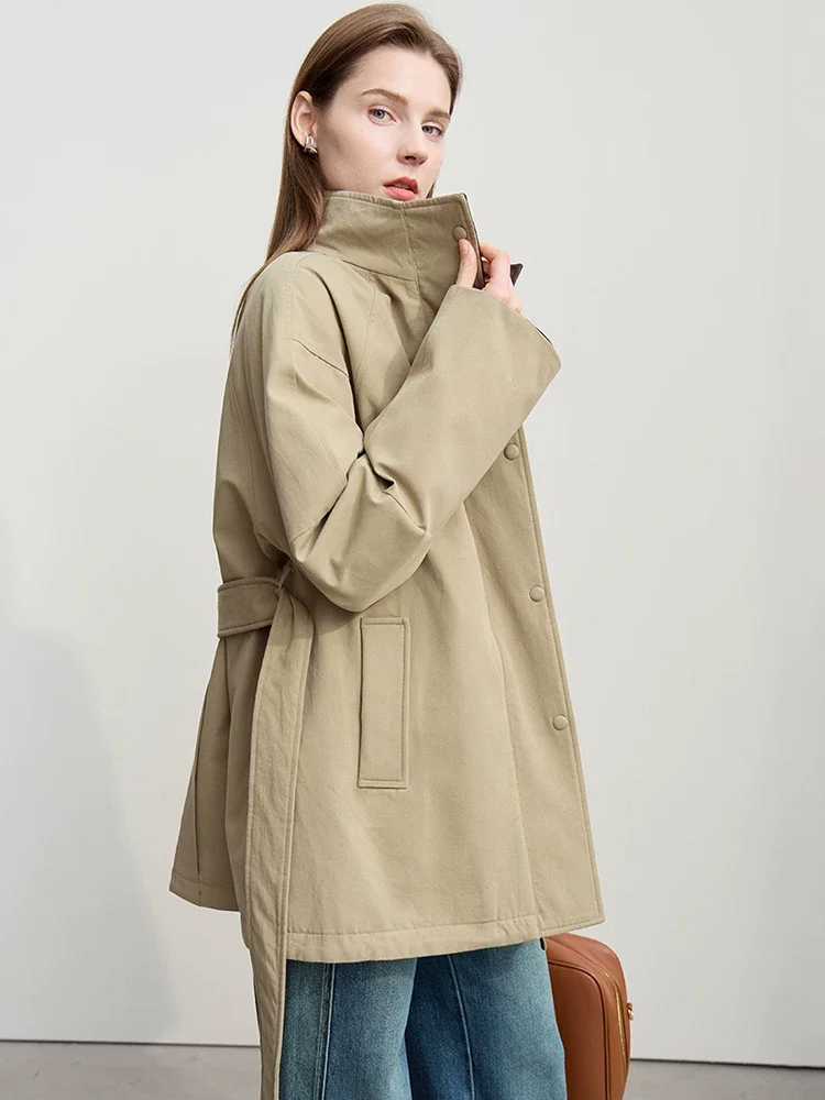 Amii 厚手 トレンチ型 ダウンコート