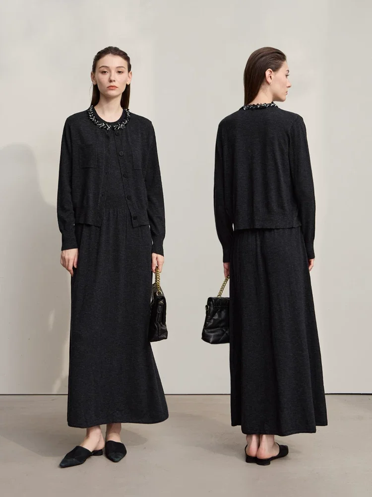 Amii カーディガン&ロングワンピース セットアップ