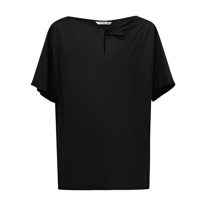 Amii リヨセルシルクコットン ツイスト Tシャツ