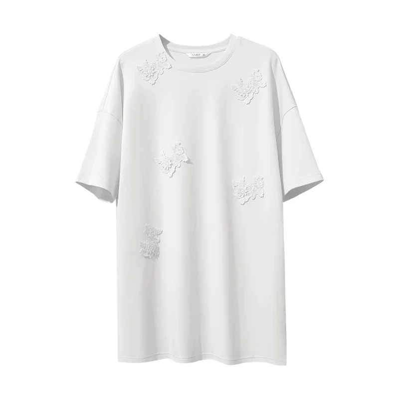 Amii レース切替 エアレイヤー 半袖Tシャツ