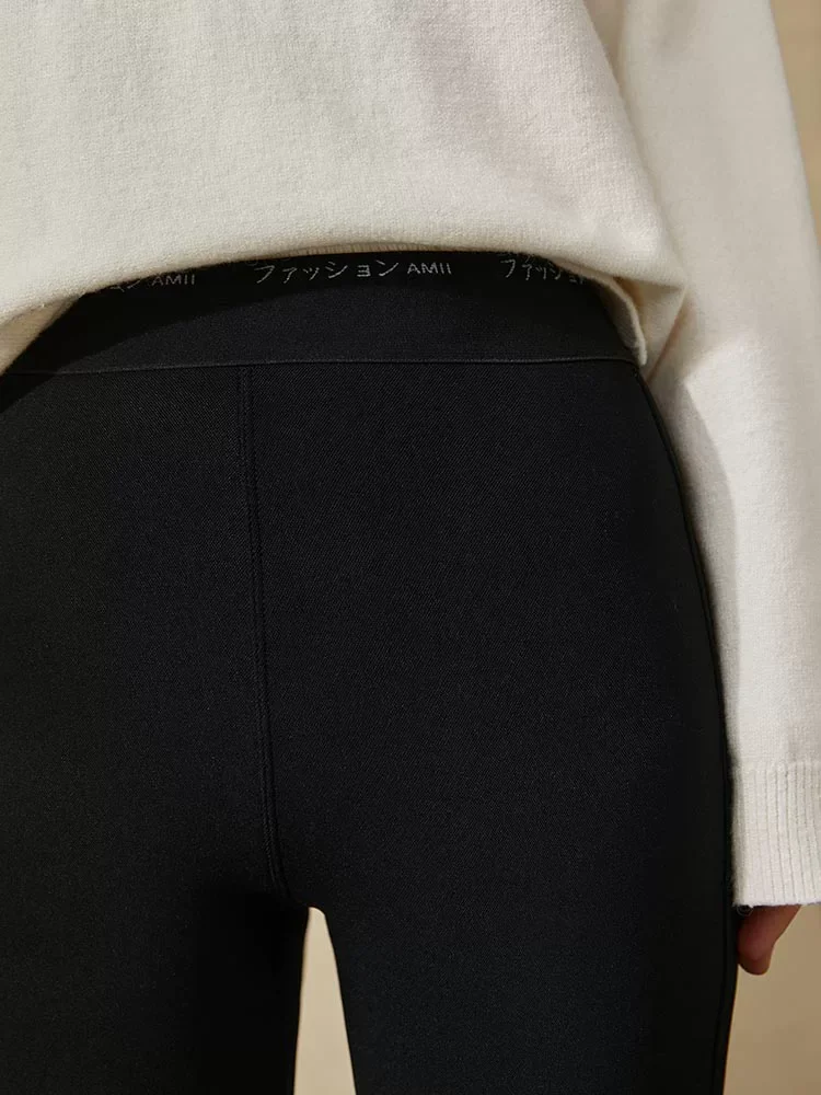 Amii ジンジャー裏起毛 クロップドレギンス