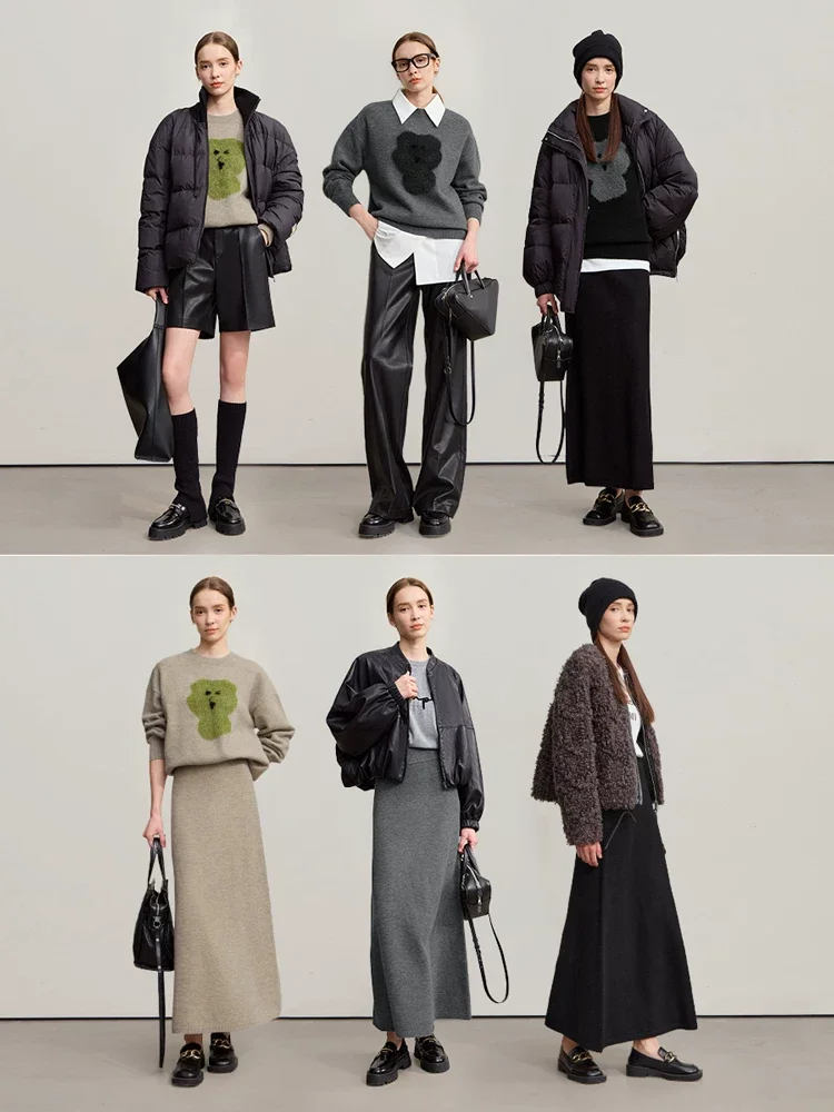 Amii ストレッチ ニット&ロングスカート セット