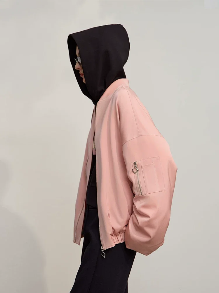 Amii ボールカラー 中綿 ジップ ジャケット