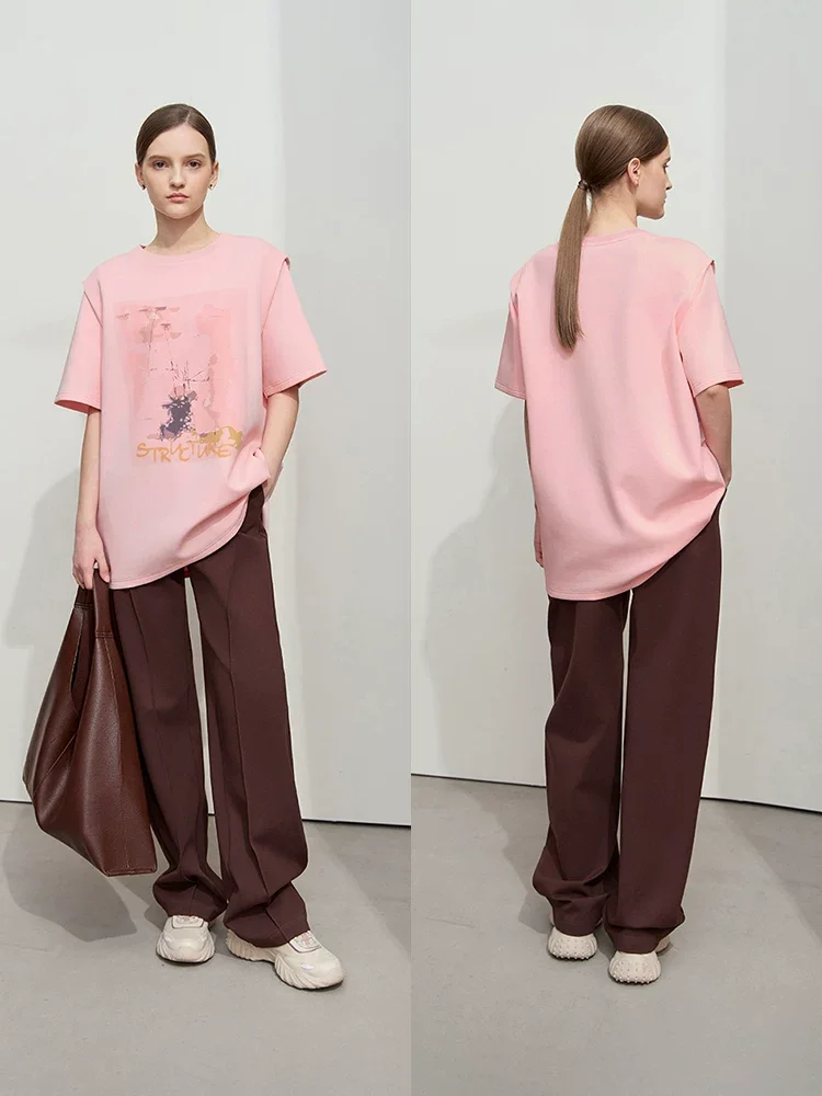 Amii アートプリント エアリー ミディアムTシャツ