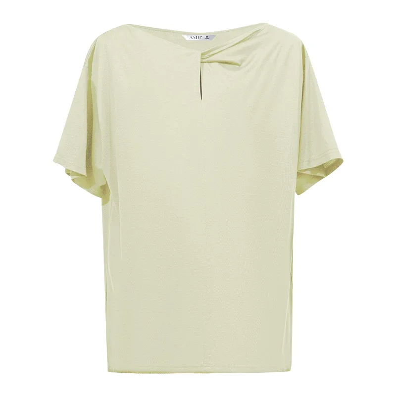 Amii リヨセルシルクコットン ツイスト Tシャツ