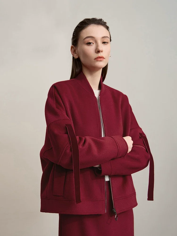 Amii ジップジャケット&ロングスカート ウールセット