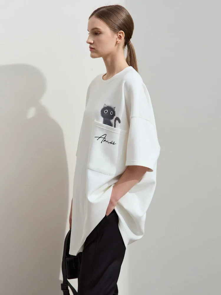 Amii エアレイヤー プリント 半袖Tシャツ