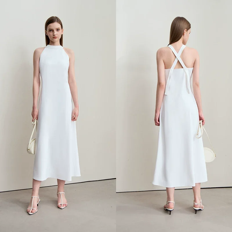 Amii シフォン バックオープン ワンピース