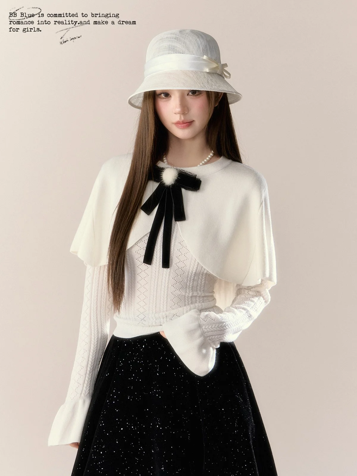 BB BLUE ラメ ベルベット ロングスカート｜商品写真
