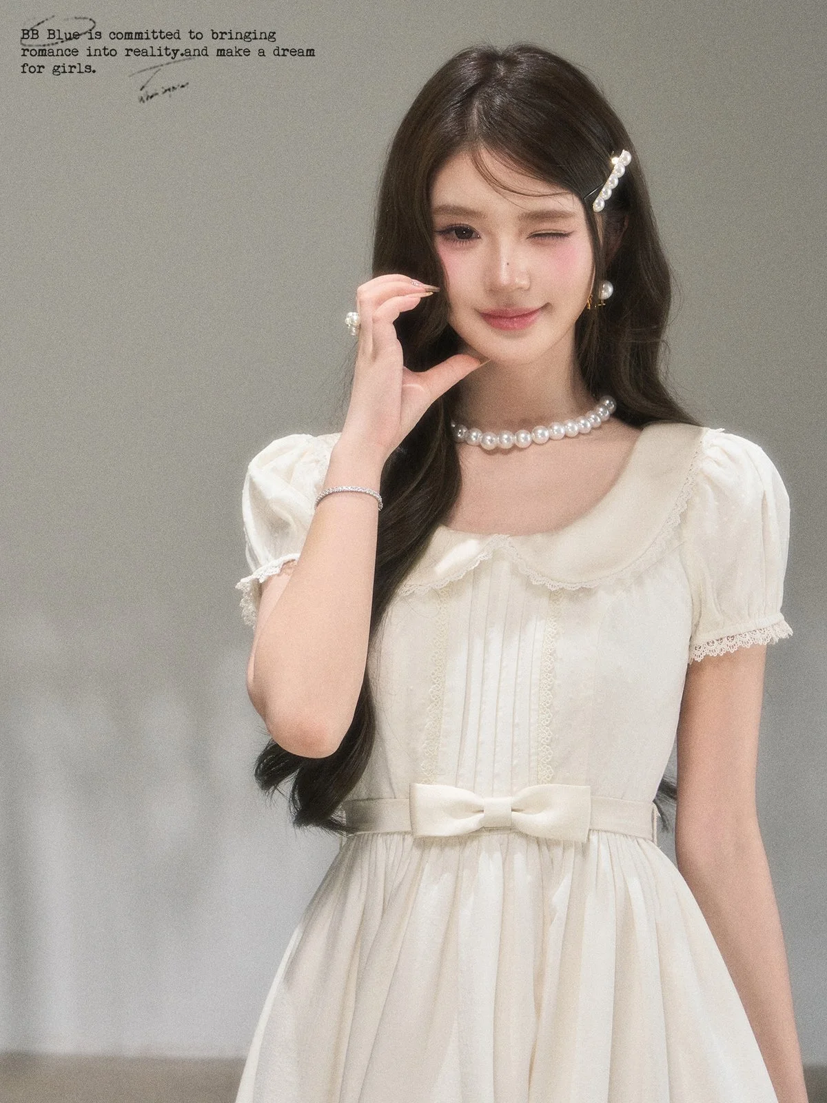 BB BLUE 丸襟 テンセル Aライン ワンピース｜商品写真