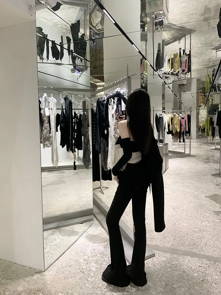 BB BLUE ハイウエスト ジップ フレアパンツ｜商品写真