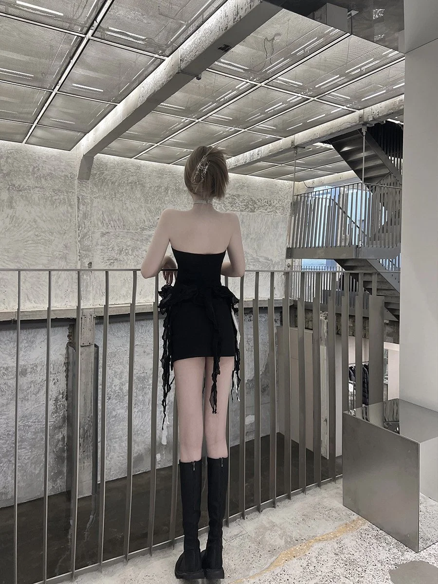 BB BLUE プリーツ加工 チュール縁 ベアトップ｜商品写真