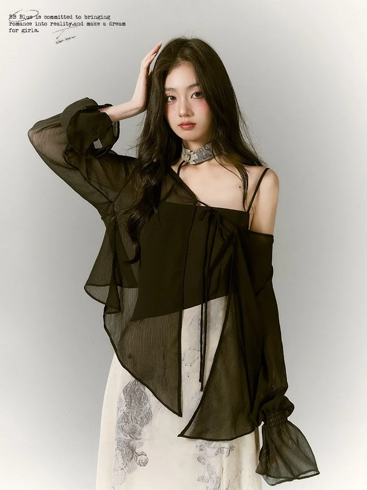 BB BLUE タイダイ シフォン シアーシャツ｜商品写真