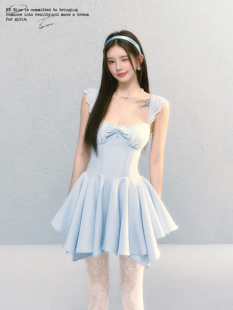 BB BLUE リボン ウエストシェイプ Aライン ワンピース｜商品写真