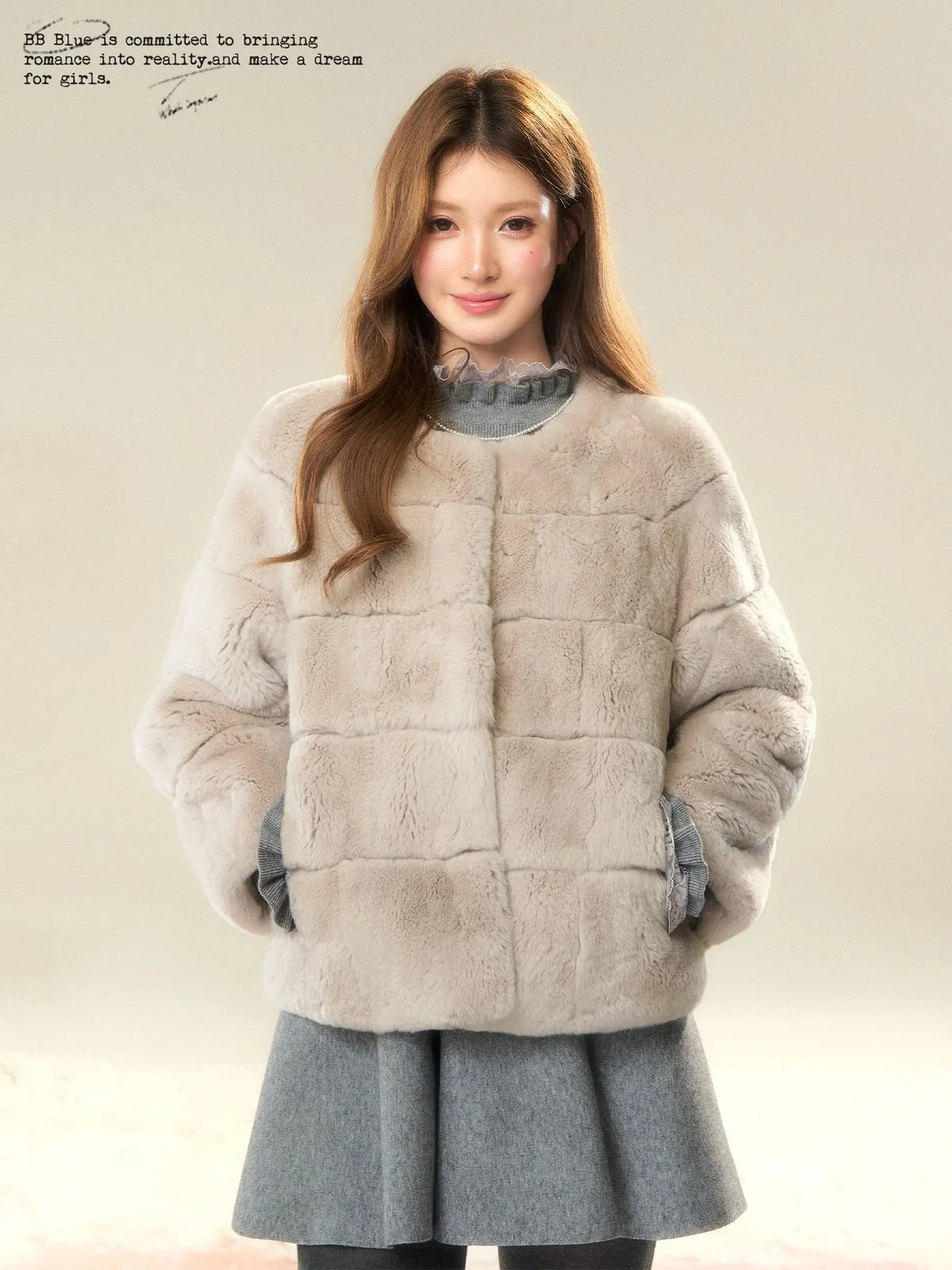 BB BLUE 毛皮（レッキスラビット）ショートジャケット｜商品写真