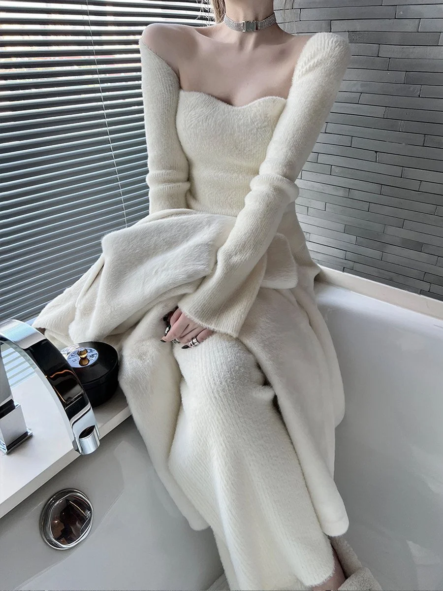 BB BLUE ミンク調ニット パンツ｜商品写真