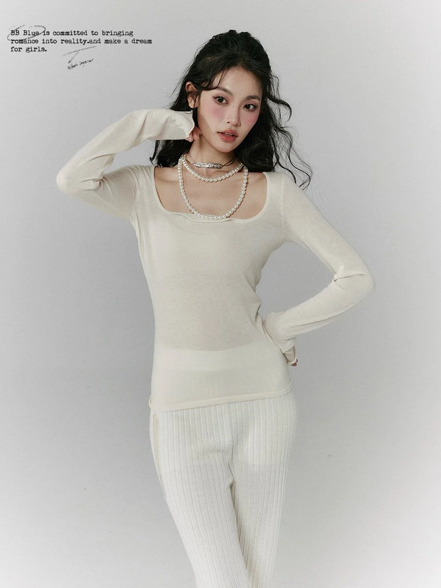 BB BLUE ウール 長袖 インナーTシャツ｜商品写真