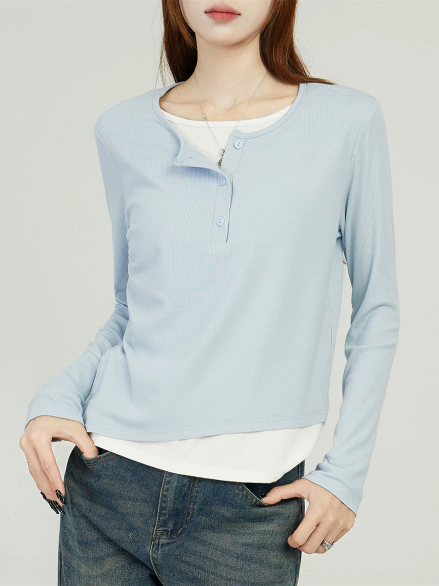 レイヤード風 長袖Tシャツ 商品写真