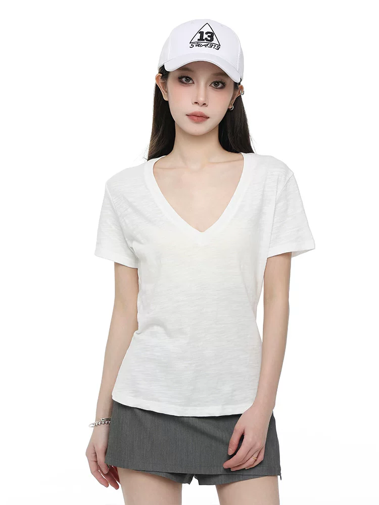 Vネック 半袖Tシャツ 商品写真