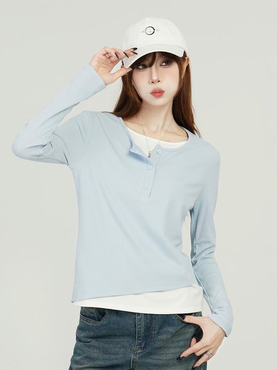 レイヤード風 長袖Tシャツ 商品写真