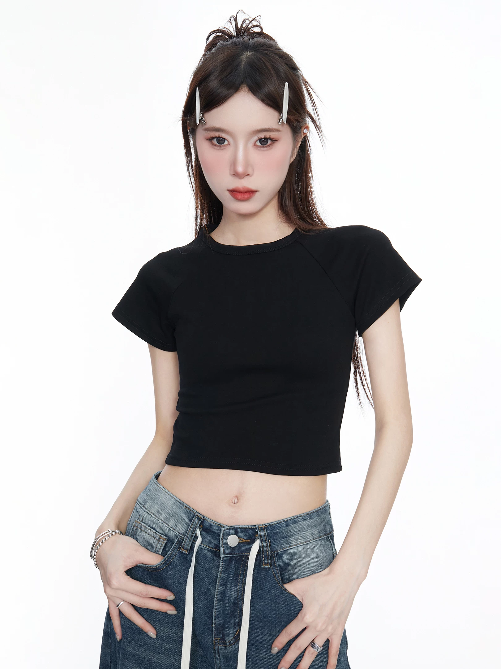 フレンチスリーブ ショート丈Tシャツ 商品写真