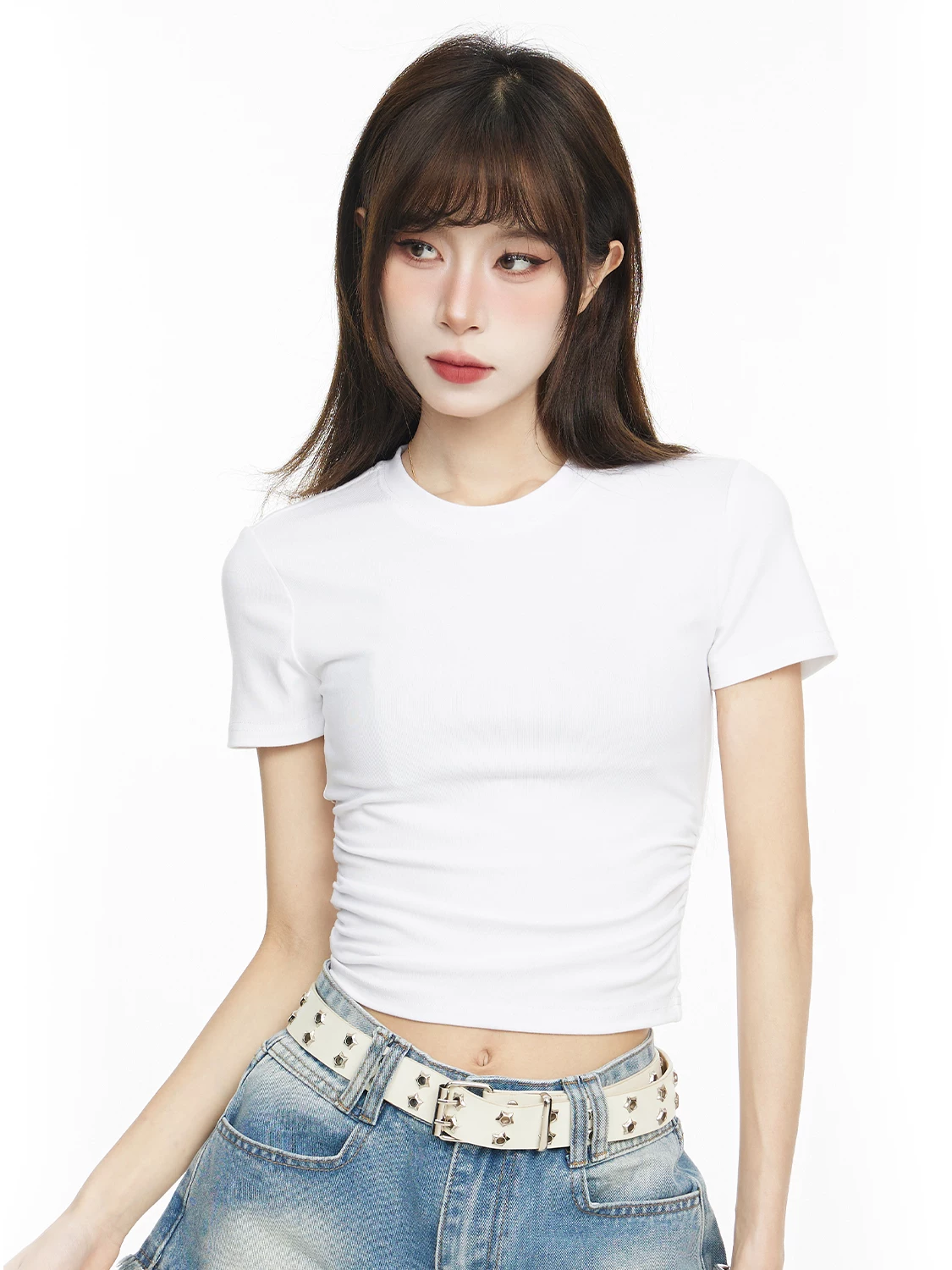 クルーネック ショート丈Tシャツ 商品写真