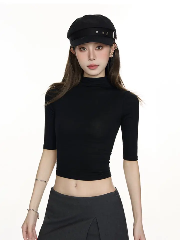 ハイネック 五分袖Tシャツ 商品写真