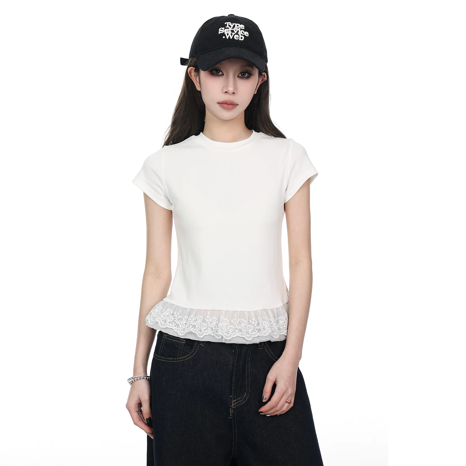 レース 半袖Tシャツ 商品写真