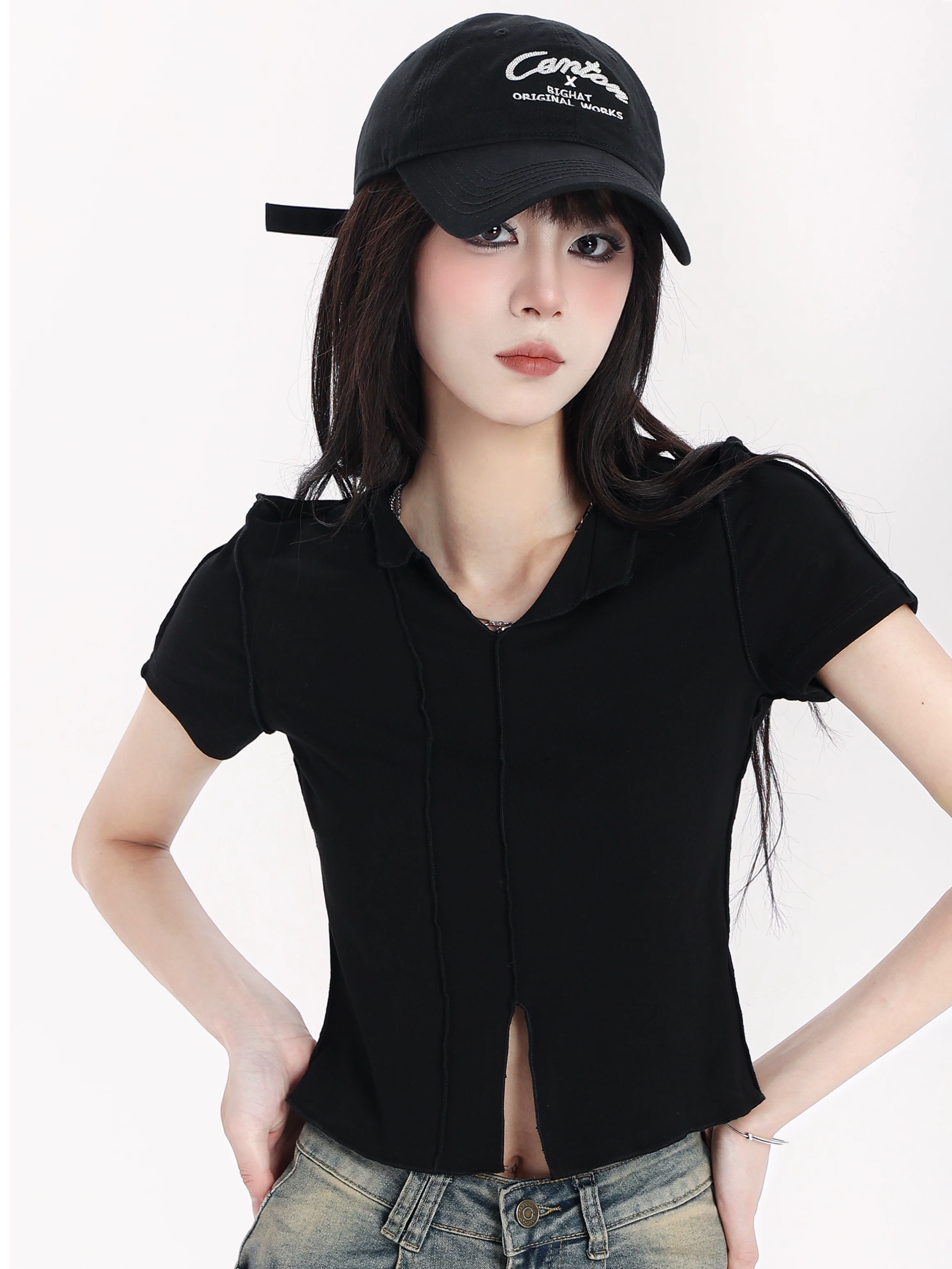 Vネック 半袖Tシャツ 商品写真
