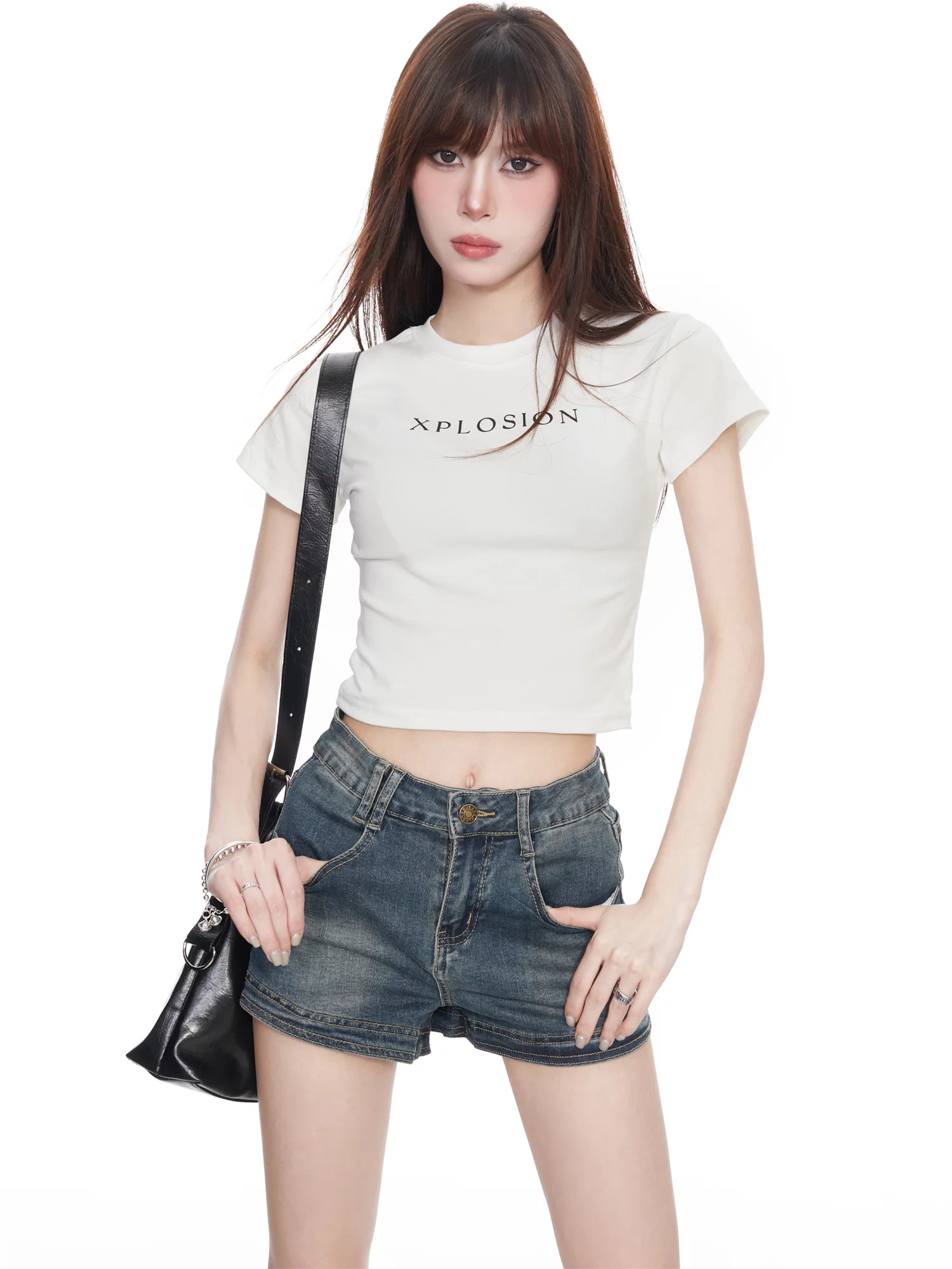 クルーネック ショート丈Tシャツ 商品写真