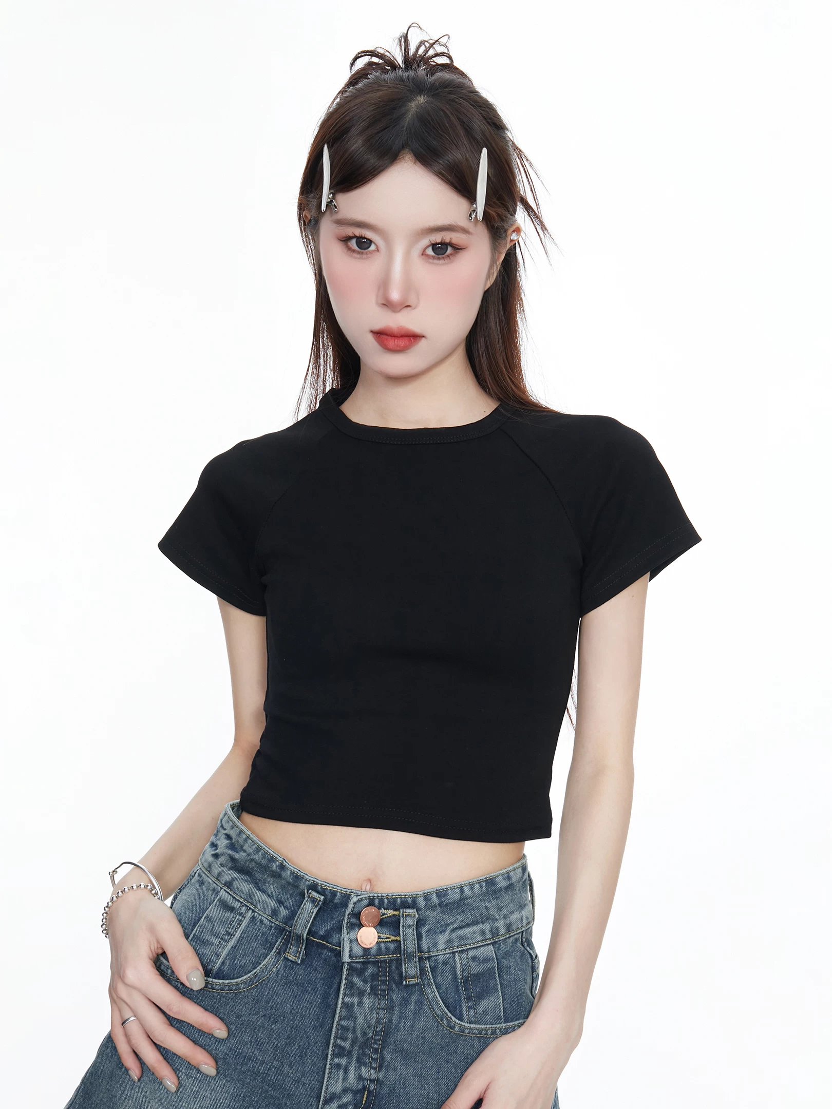 フレンチスリーブ ショート丈Tシャツ 商品写真