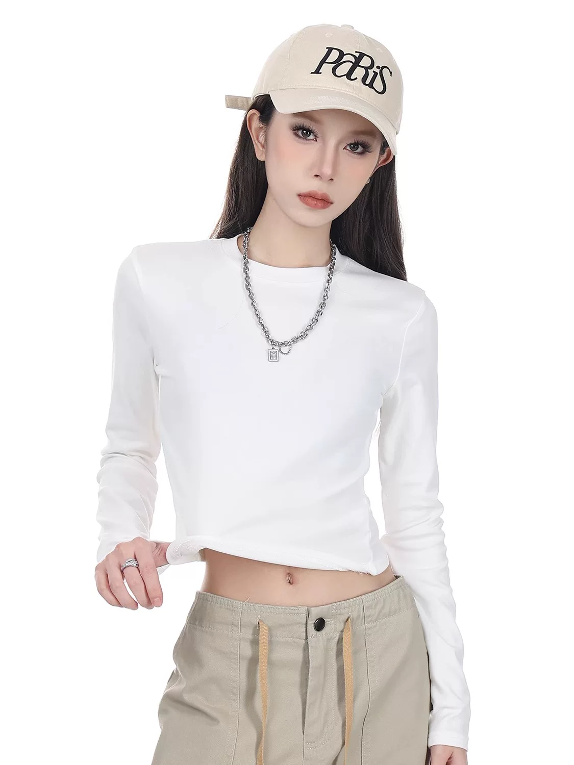 クルーネック 長袖Tシャツ 商品写真