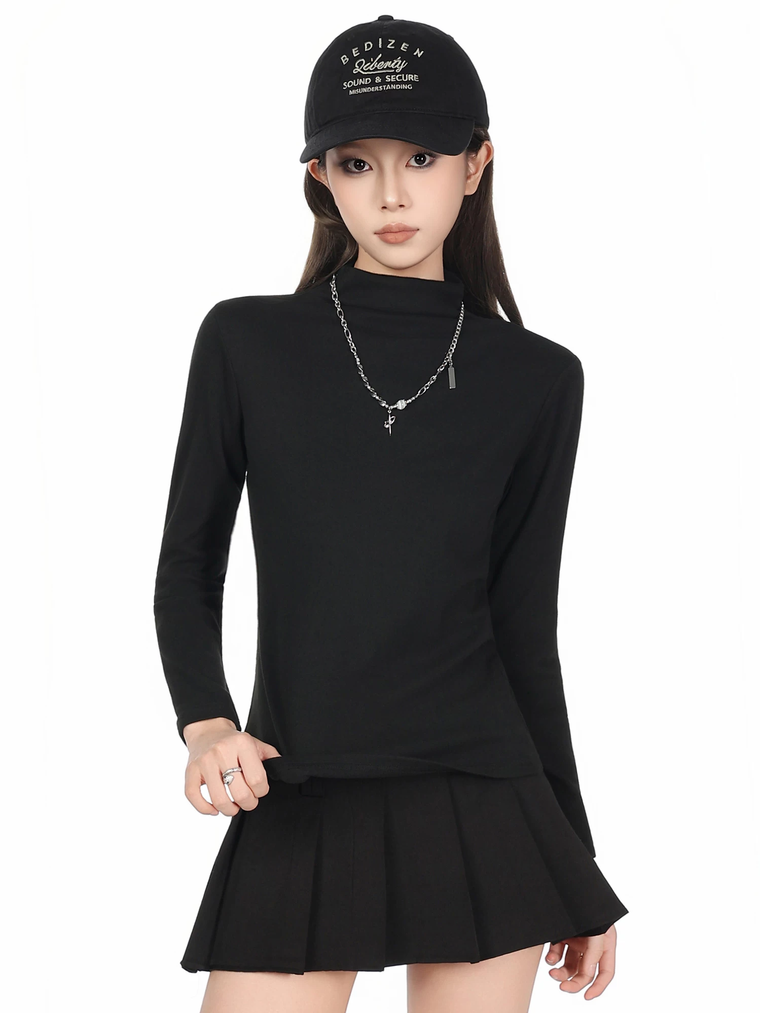 ハイネック 長袖Tシャツ 商品写真