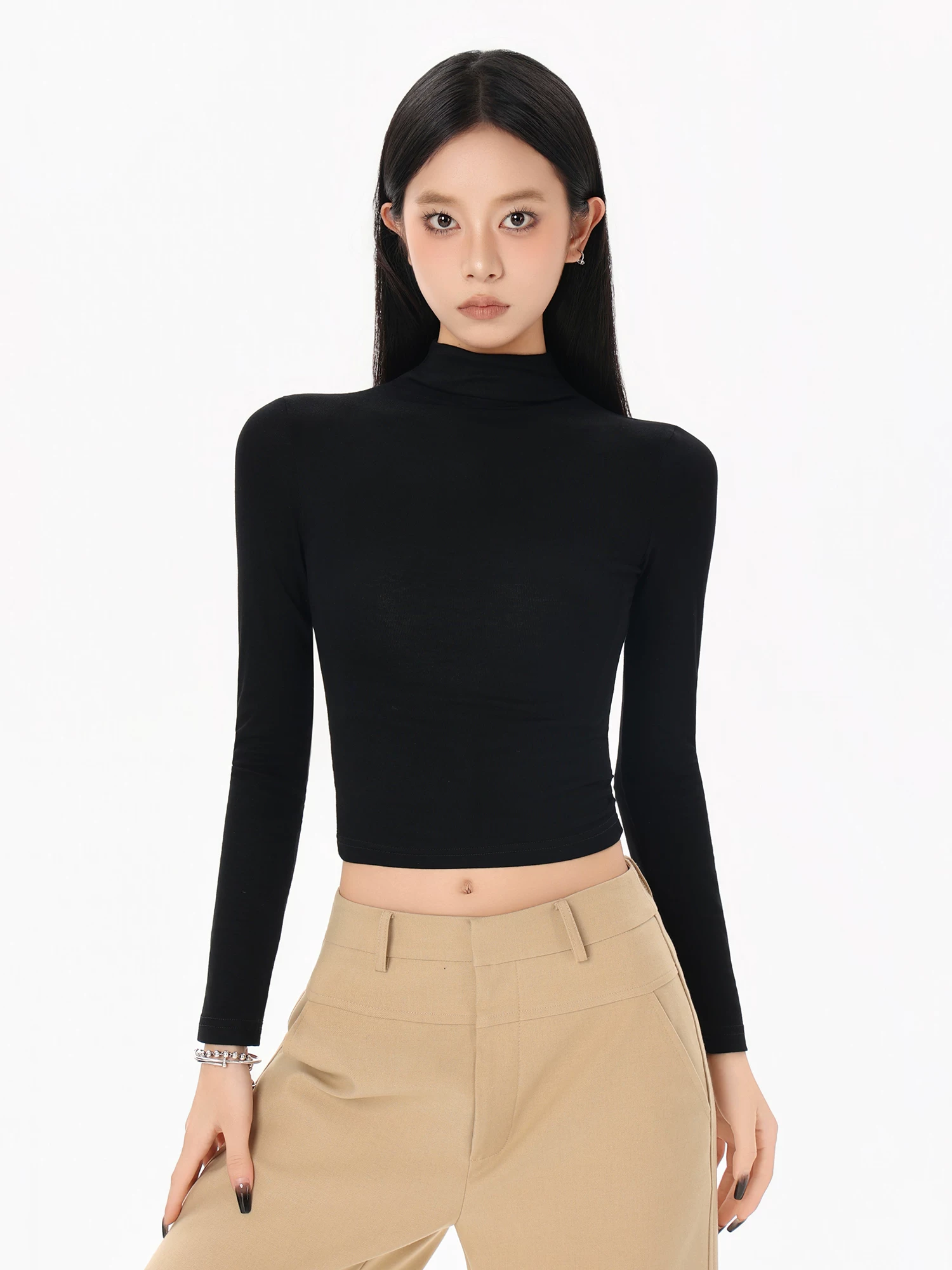 ハイネック 長袖Tシャツ 商品写真