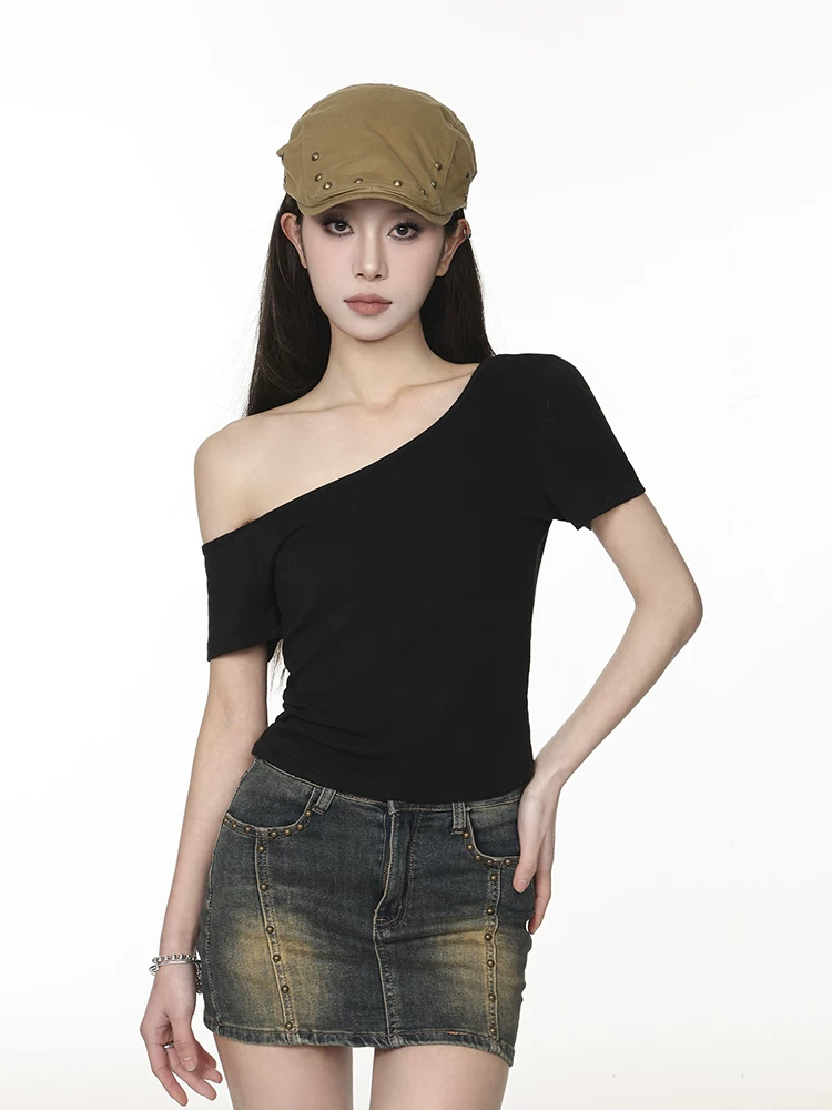 オフショルダー ショート丈 半袖Tシャツ 商品写真