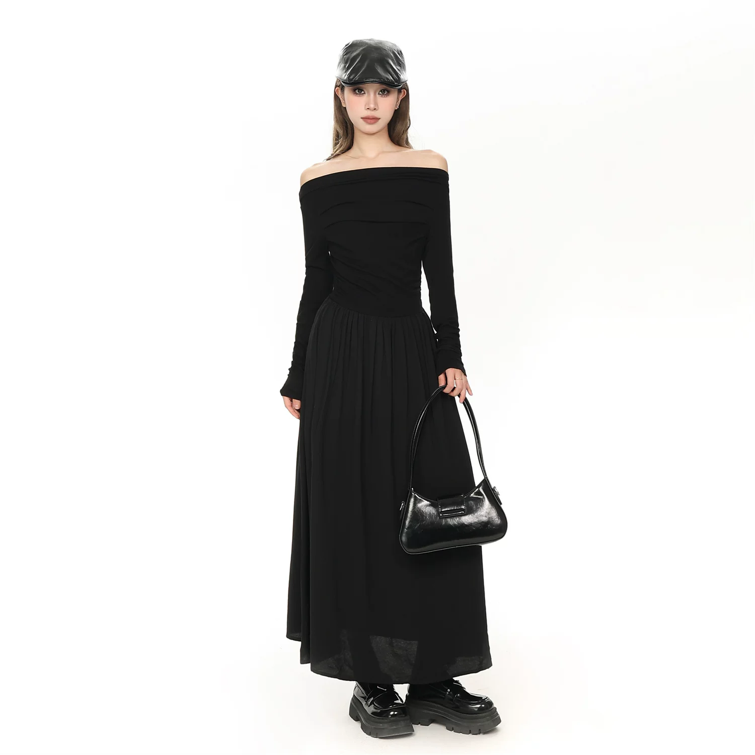 オフショルダー ロングワンピース 商品写真