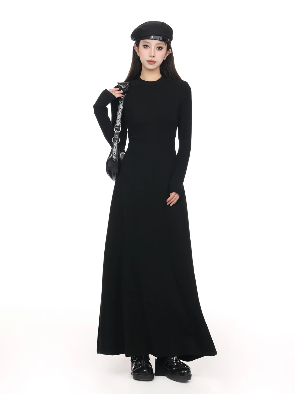 タートルネック ロングワンピース 商品写真