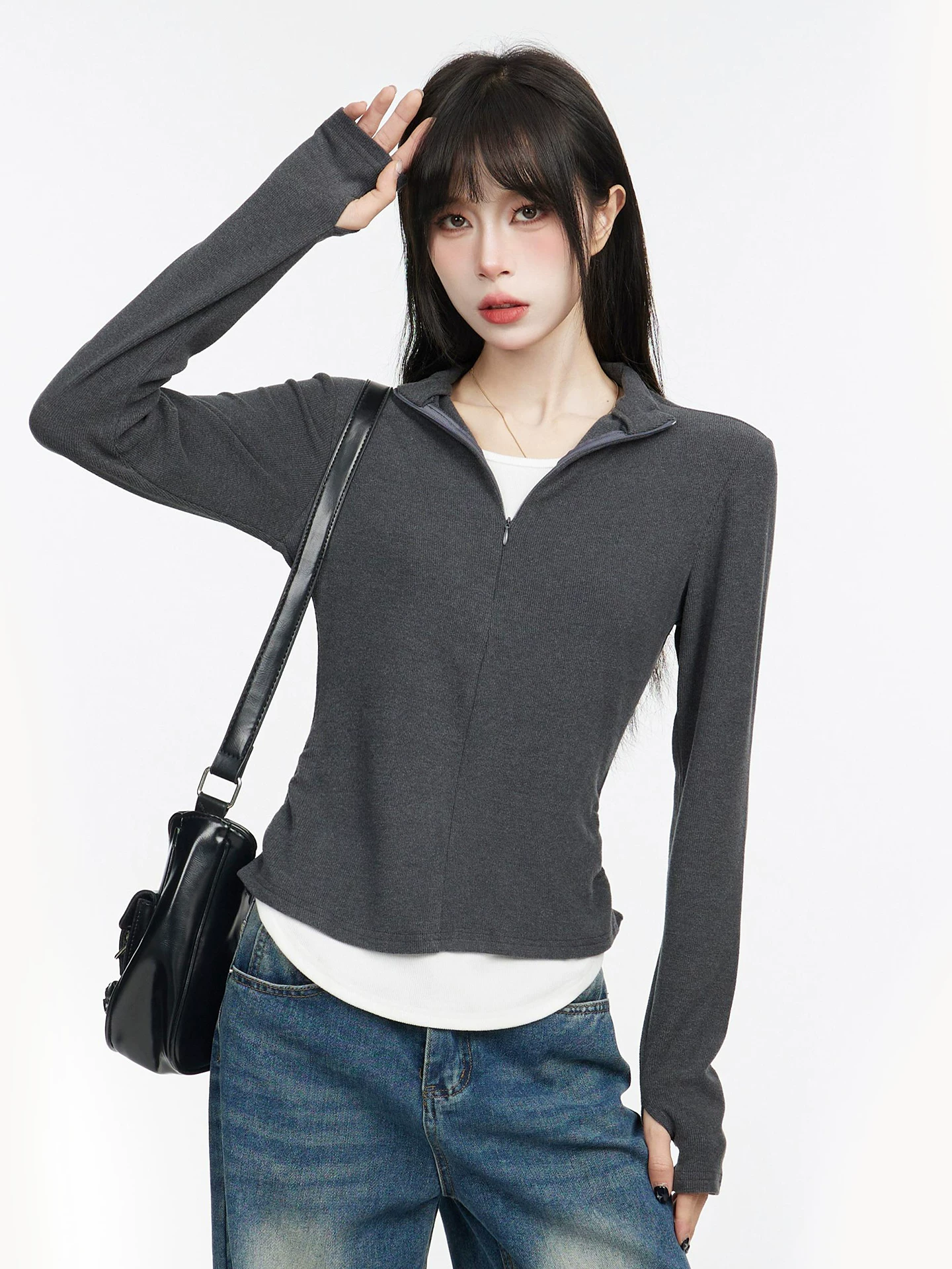 レイヤード風 長袖Tシャツ 商品写真
