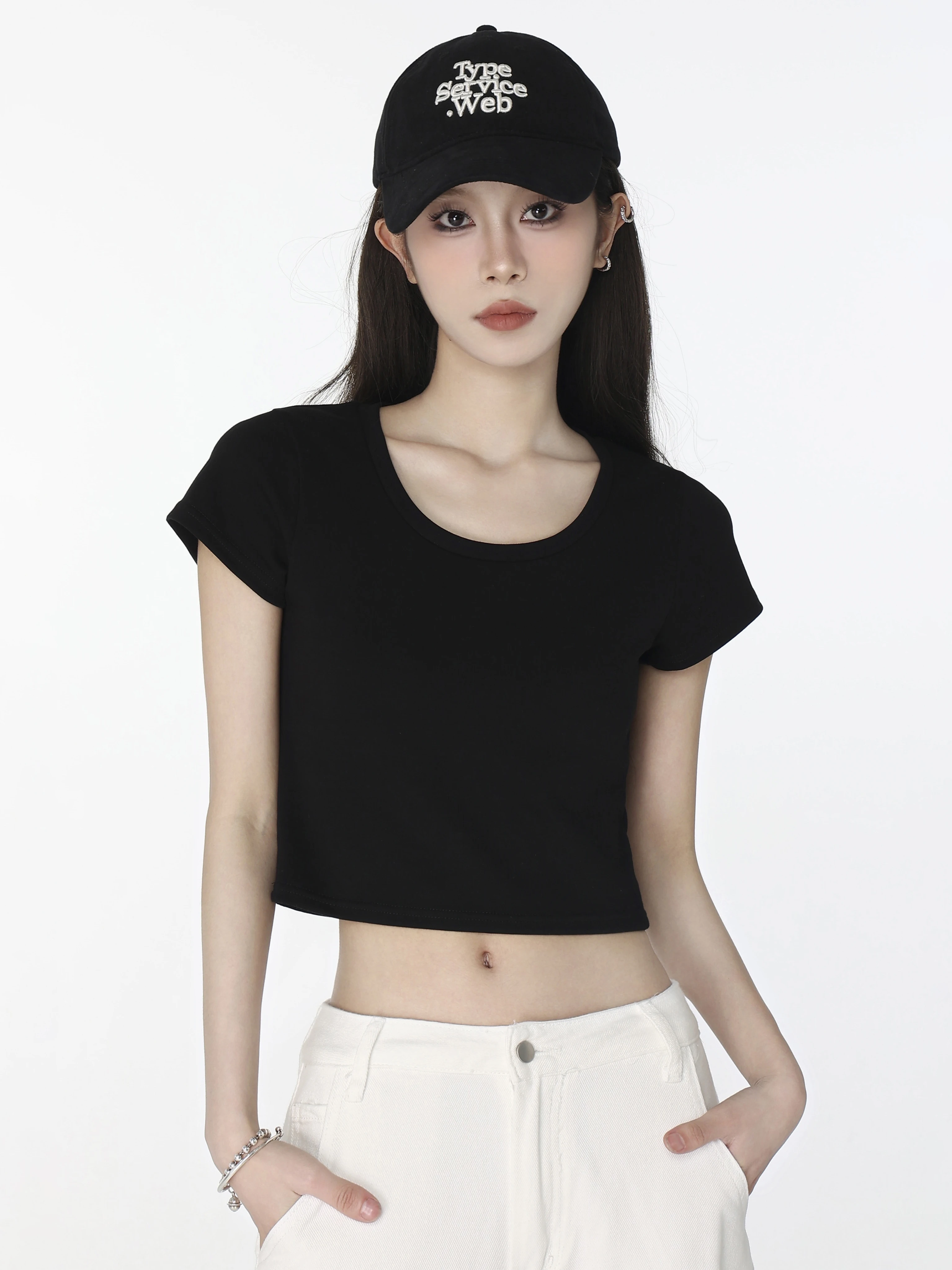 ショート丈 半袖Tシャツ 商品写真