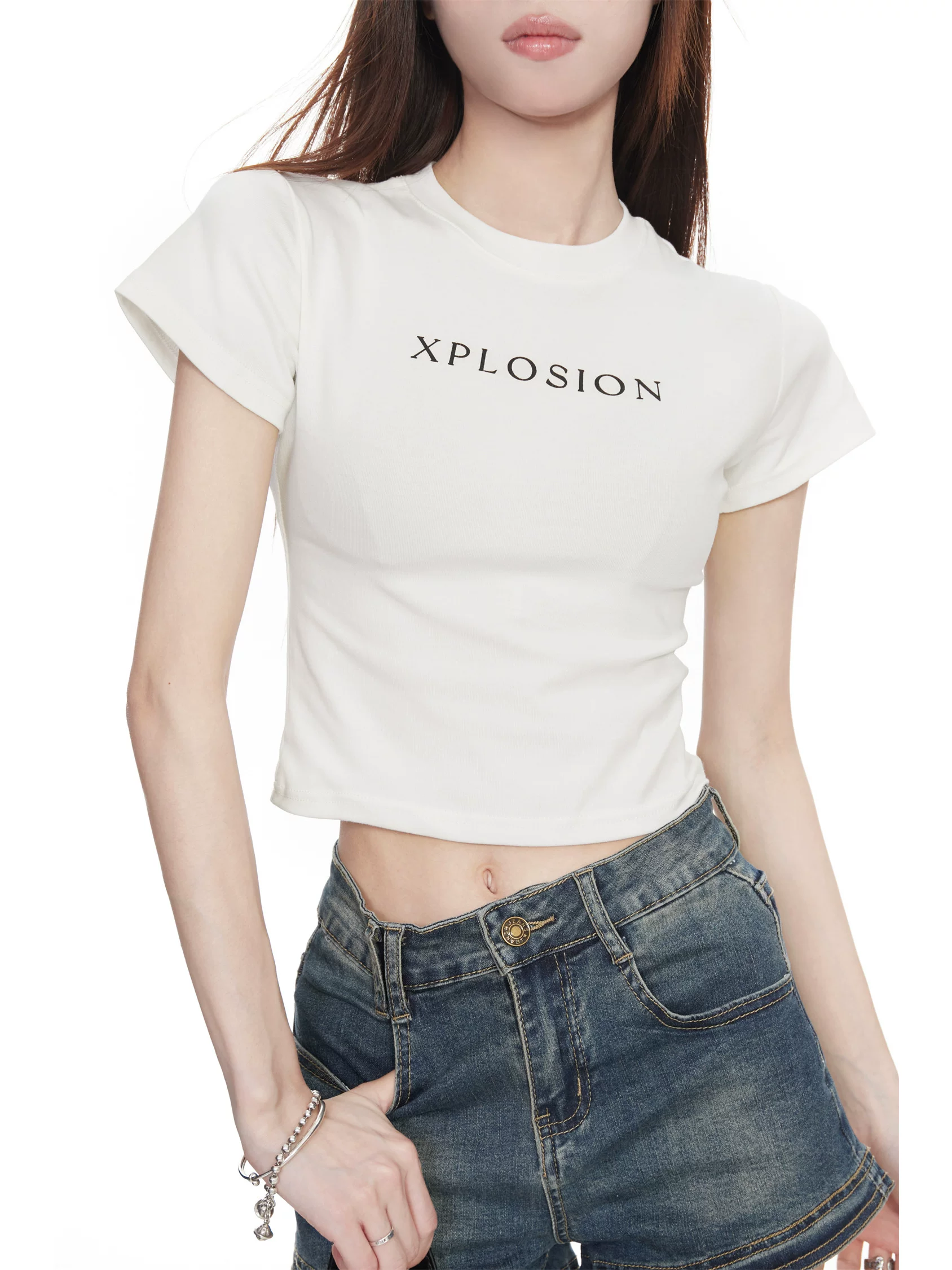 クルーネック ショート丈Tシャツ 商品写真