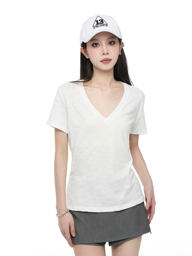 Vネック 半袖Tシャツ 商品写真