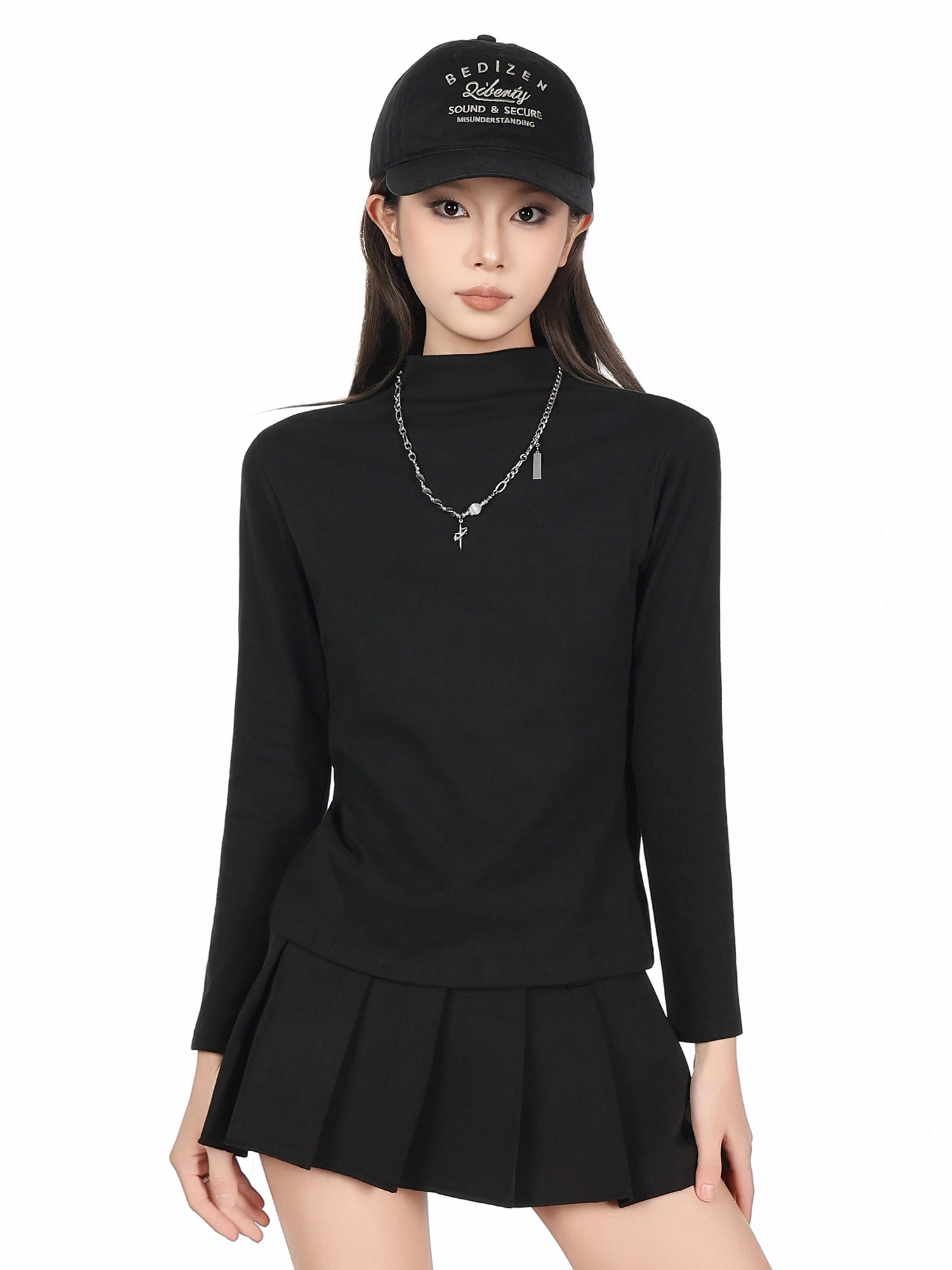 ハイネック 長袖Tシャツ 商品写真